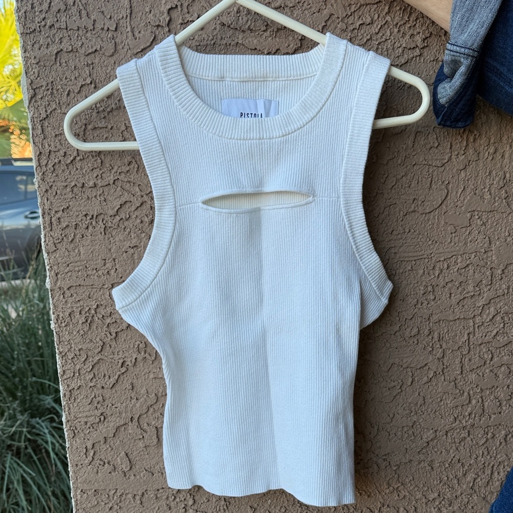 Pistola White Cutout Tank Top